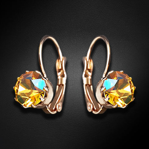 Серьги "Krāšņums (Light Topaz Shimmer)" с кристаллами Swarovski™